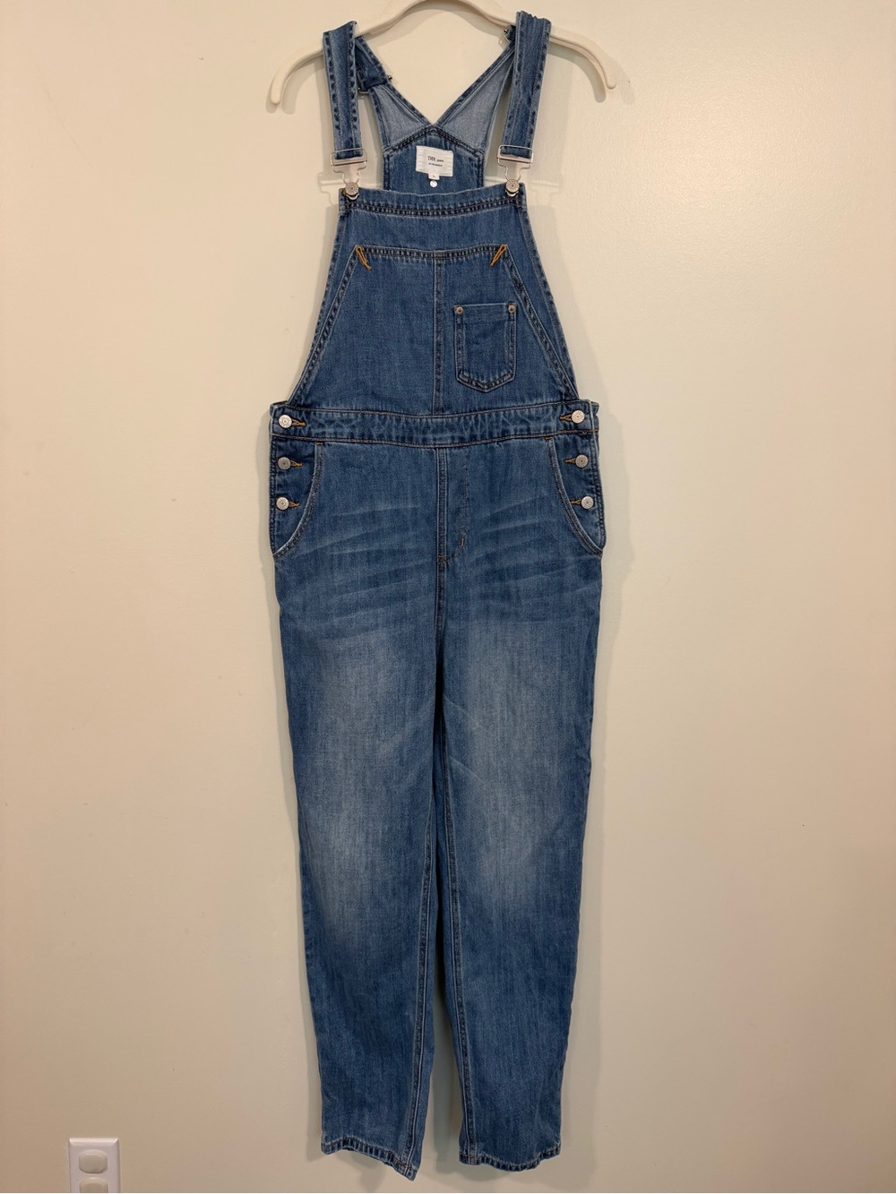 TNR Jeans Denim Farm Trucker Gardening Overalls Womens Large Blue Relaxed Fit